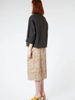 Danton - Women's Cotton Weather Collarless Short Jacket in Charcoal