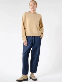 Danton - Women's Lambswool Crew Neck Knit Pullover in Camel