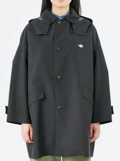 Danton - Women's 3-Layer Cloth Hooded Balmacaan Coat in Black