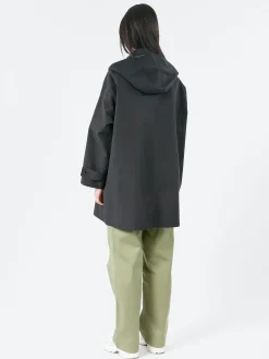 Danton - Women's 3-Layer Cloth Hooded Balmacaan Coat in Black