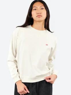 Danton - Women's Long Sleeve Sweat T-Shirt in Heather Ivory