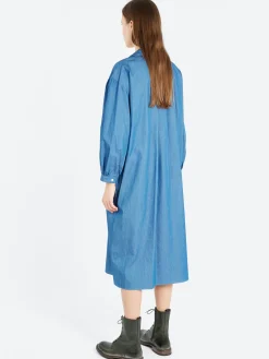 Danton - Women's Pullover Shirt Dress in Lt Indigo