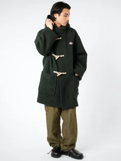 Danton - Wool Light Pile Duffle Coat in Moss Green