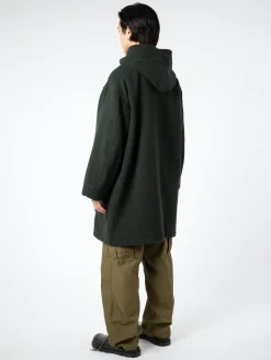 Danton - Wool Light Pile Duffle Coat in Moss Green