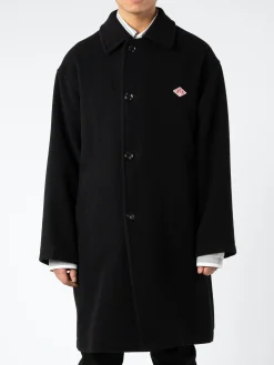 Danton - Wool Light Pile Long Coat in Black