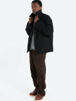 Danton - Wool Light Pile Work Jacket in Black