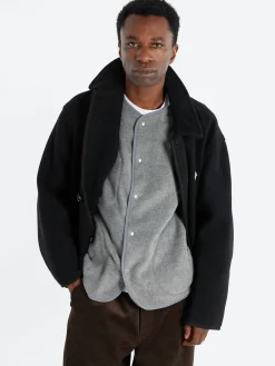 Danton - Wool Light Pile Work Jacket in Black