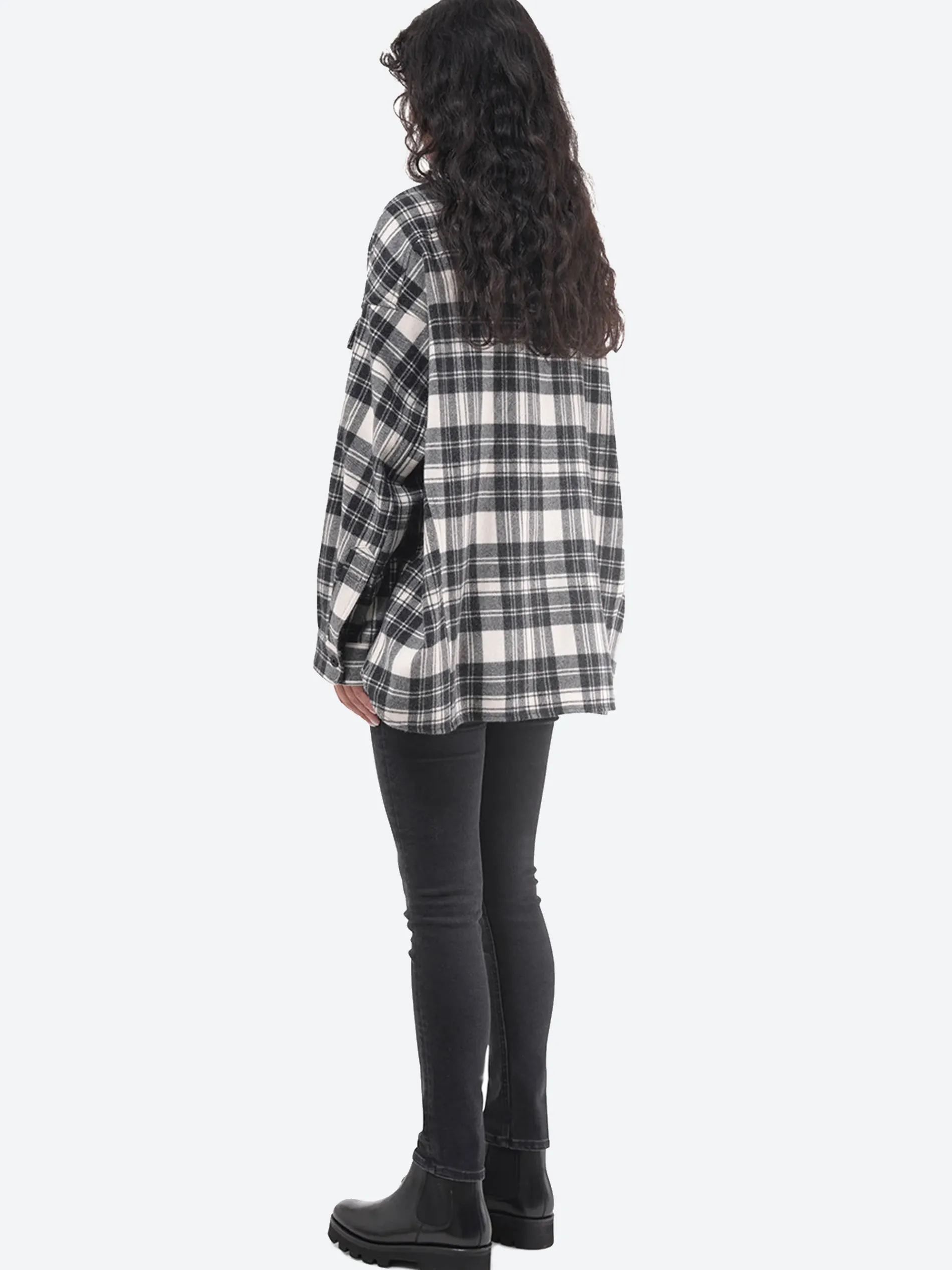Destin - Luna Jacket in Off White/Black Plaid