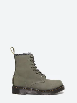 Dr. Martens - 1460 Serena Faux Fur Lined Lace Up Boots in Grey