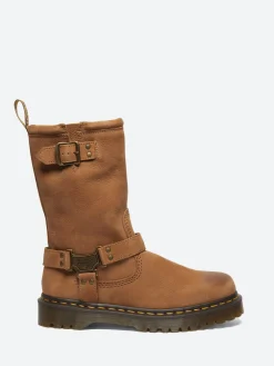 Dr. Martens - Anistone Hi Biker Boots in Desert Brown