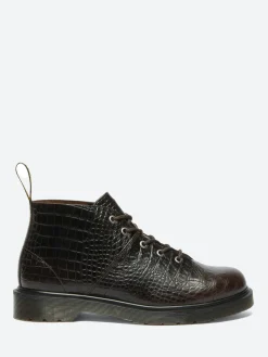 Dr. Martens - Church Monkey Boots in Dark Brown Croc