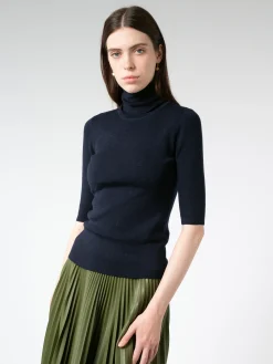 Filippa K - Merino Elbow Sleeve Top in Navy