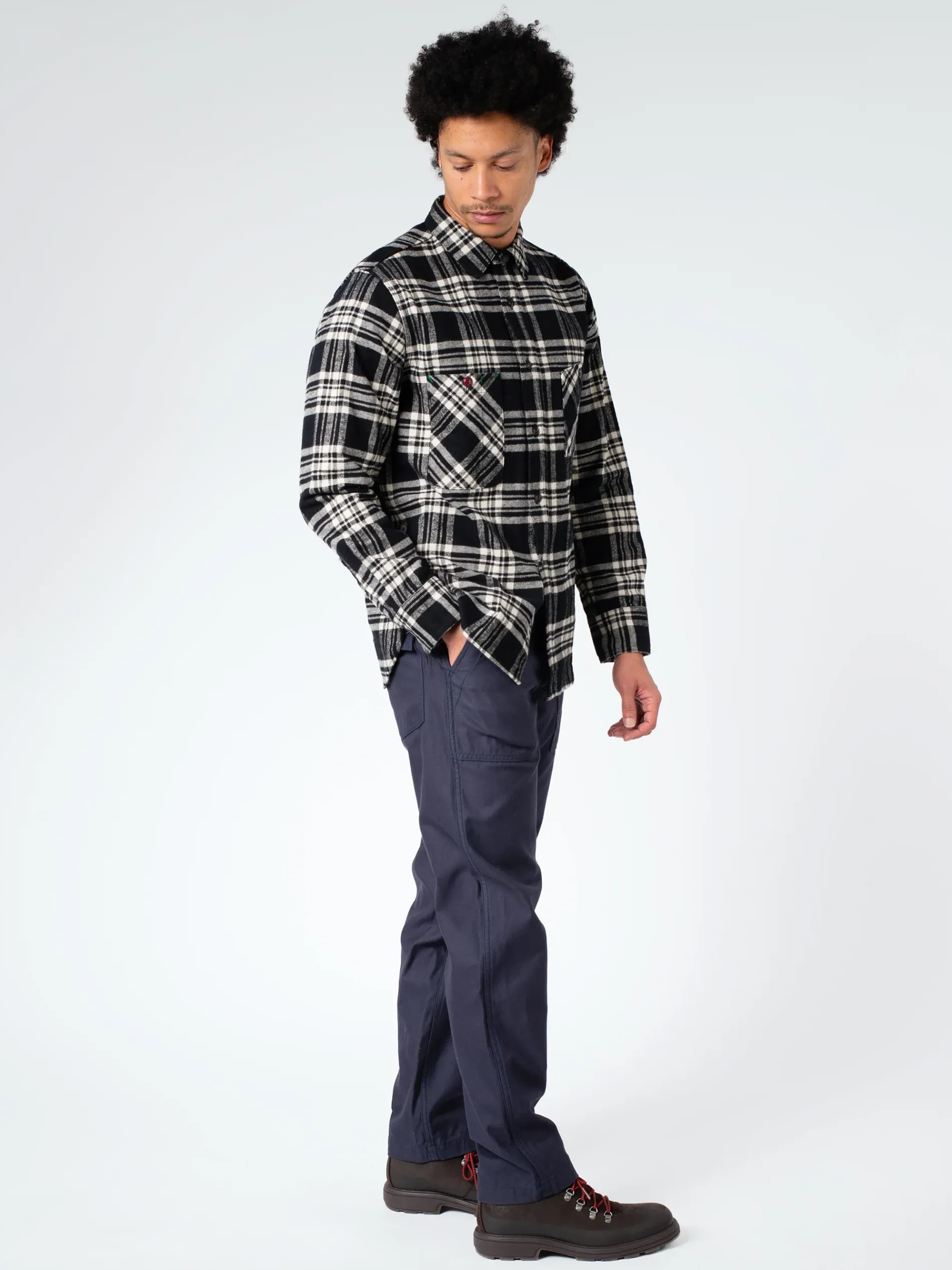 F.O.B. FACTORY - Heavy Nel Work Shirt in Black