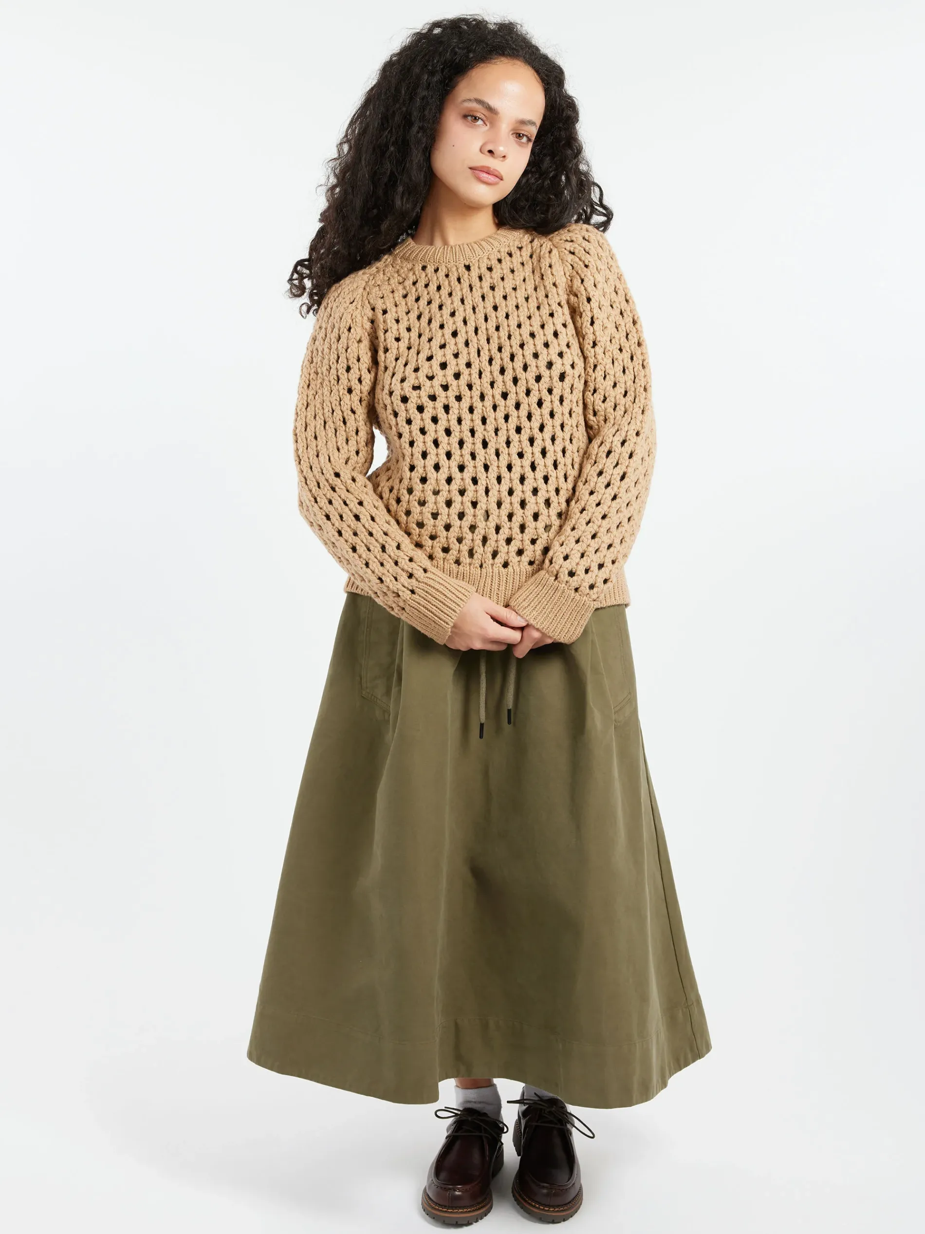 Girls of Dust - Fisherman Sweater in Almond