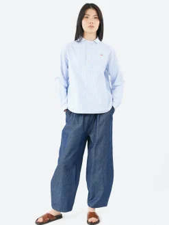 Have a Good Day - Denim Volume Pants in Navy
