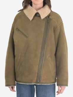 Isabel Marant Étoile - Adagio Shearling Jacket in Khaki