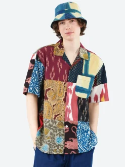 Kardo - Clamp Dyed Bucket Hat in Red and Yellow