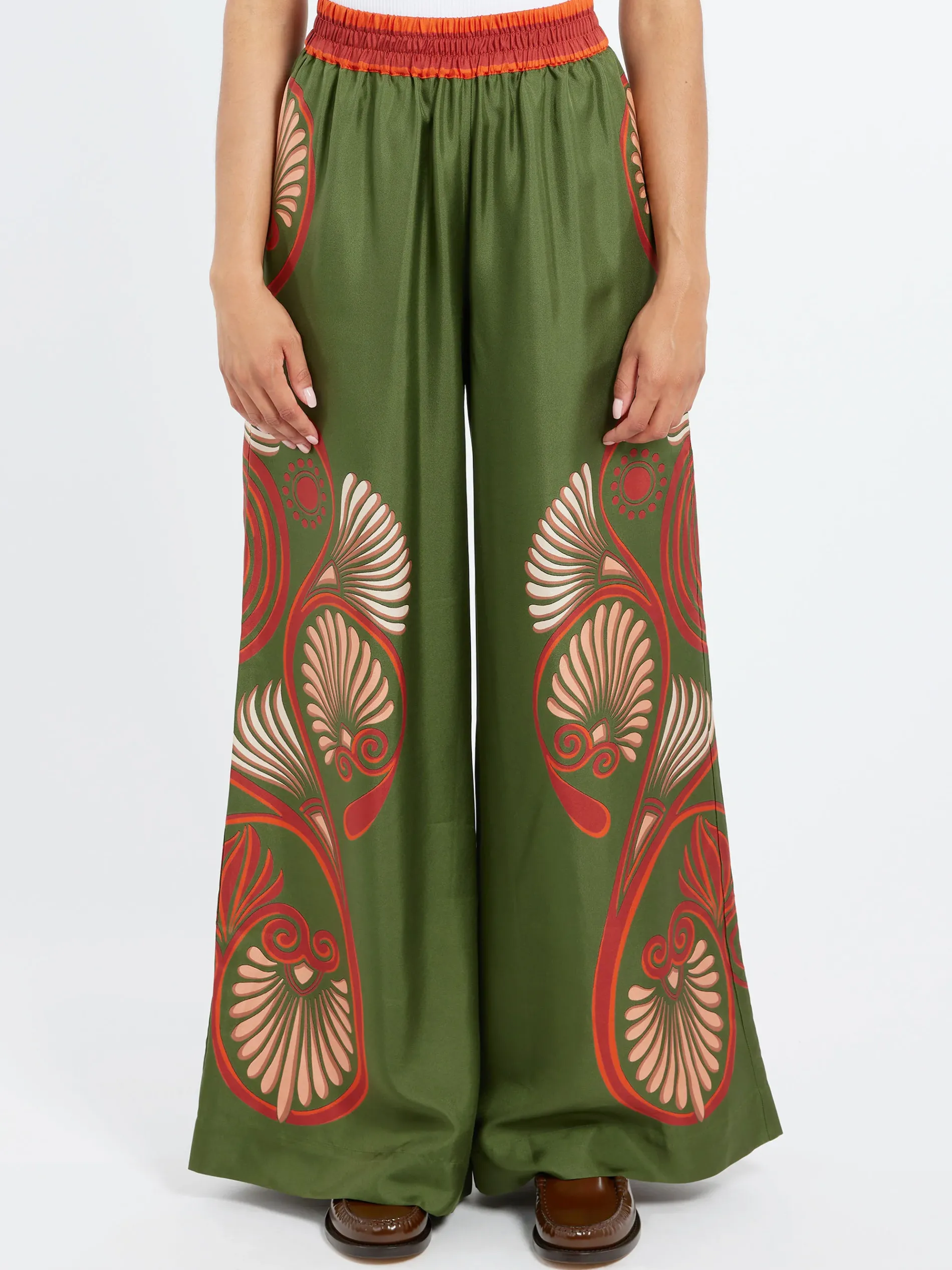 La DoubleJ - Palazzo Pants in Kerylos Placée Green