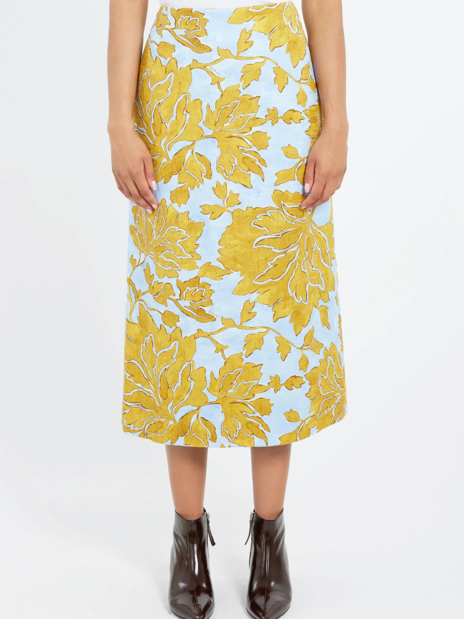 La DoubleJ - Pencil Skirt in Tangle Light Blue