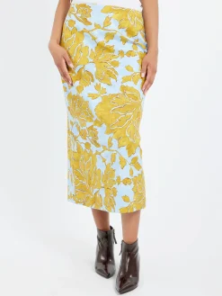 La DoubleJ - Pencil Skirt in Tangle Light Blue