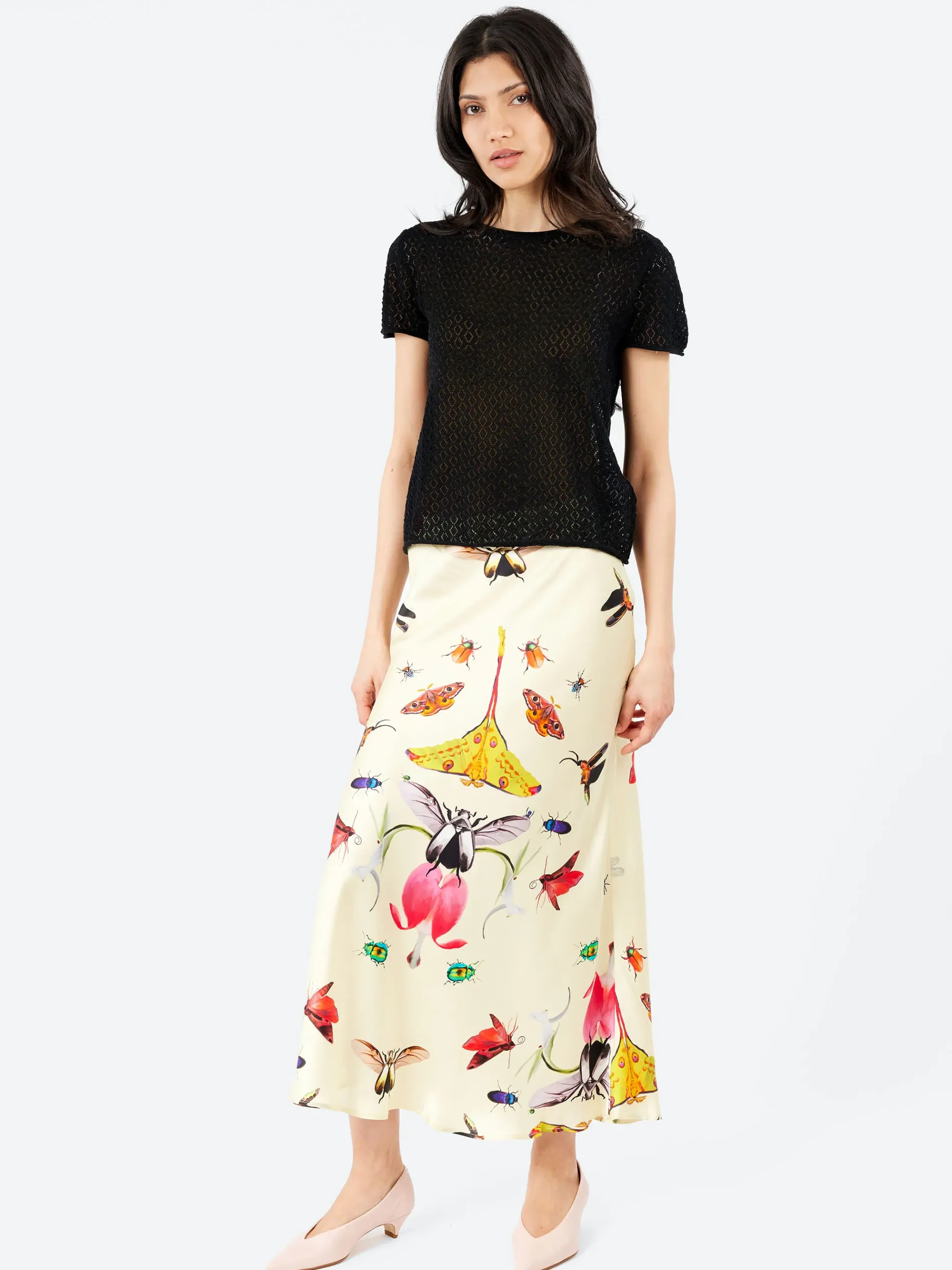 Lauren Manoogian - Pointelle Baby Tee in Black