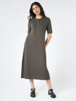 Lauren Manoogian - Rib Henley Dress in Coal