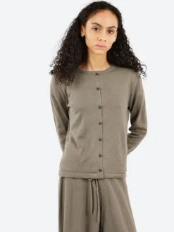 Lauren Manoogian - Super Fine Crewneck Cardigan in Concrete