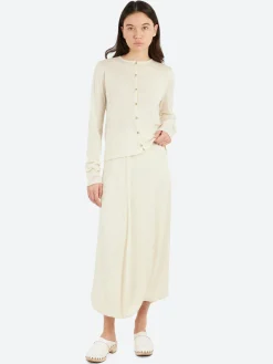 Lauren Manoogian - Super Fine Crewneck Cardigan in Ivory