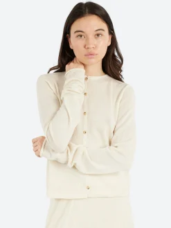 Lauren Manoogian - Super Fine Crewneck Cardigan in Ivory