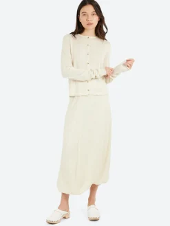 Lauren Manoogian - Super Fine Crewneck Cardigan in Ivory