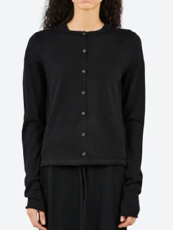 Lauren Manoogian - Super Fine Crewneck Cardigan in Black