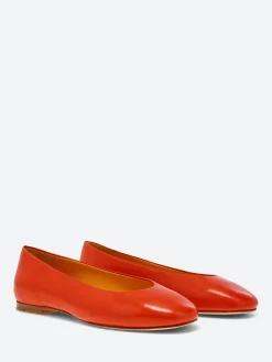 Mara Bini - Allegra Ballet Flats in Orange Seta