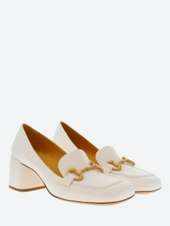 Mara Bini - Tania Heeled Loafer in Off White Seta
