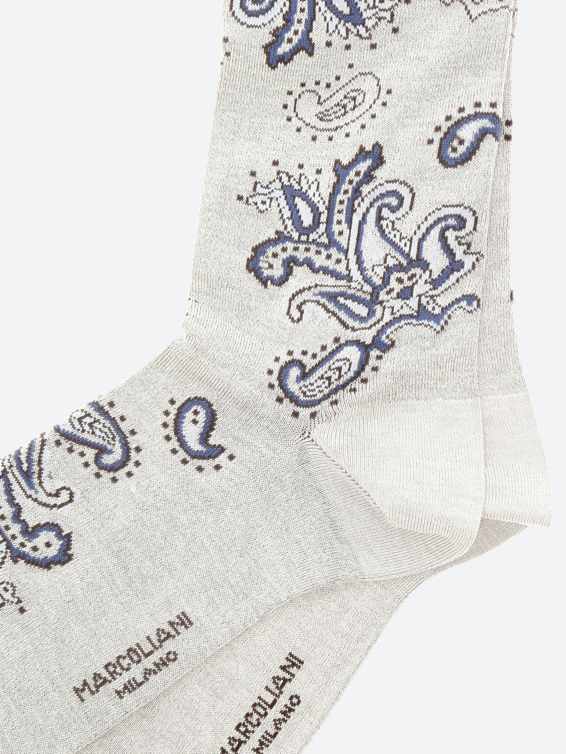 Marcoliani - Jali Paisley Mid Calf Sock in Beige