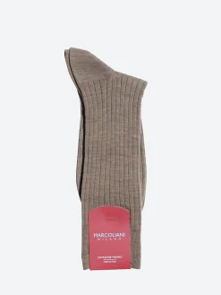 Marcoliani - Ribbed Dress Sock in Natural