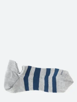 Marcoliani - Sneaker Gondola Stripe Socks in Silver Grey