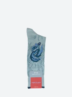 Marcoliani Milano - Koi Fish Crew Sock in Spa Green