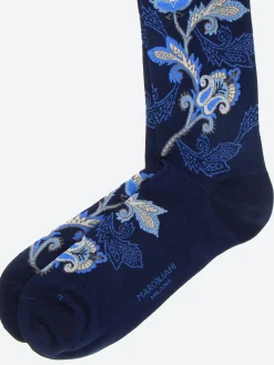 Marcoliani Milano - Moghul Flower Sock in Navy