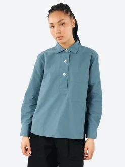Margaret Howell - MHL Big Pocket Swing Shirt in Mineral Blue