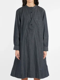 Margaret Howell - MHL Collarless Swing Dress in Charcoal