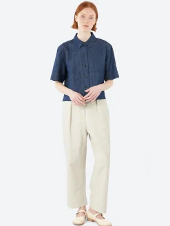 Margaret Howell - MHL Cropped Uniform Shirt in Indigo