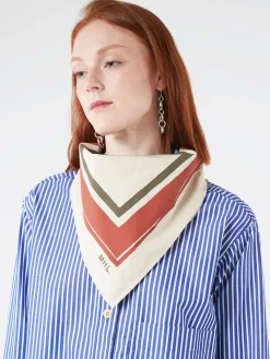 Margaret Howell - MHL Painted Border Scarf in Ecru