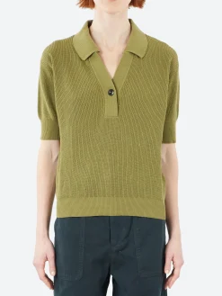 Margaret Howell - MHL Single Button Polo in Grass