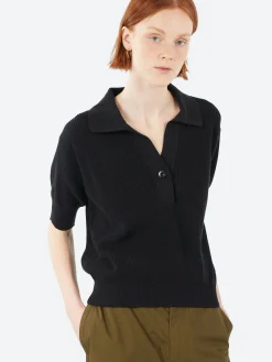 Margaret Howell - MHL Single Button Polo in Black