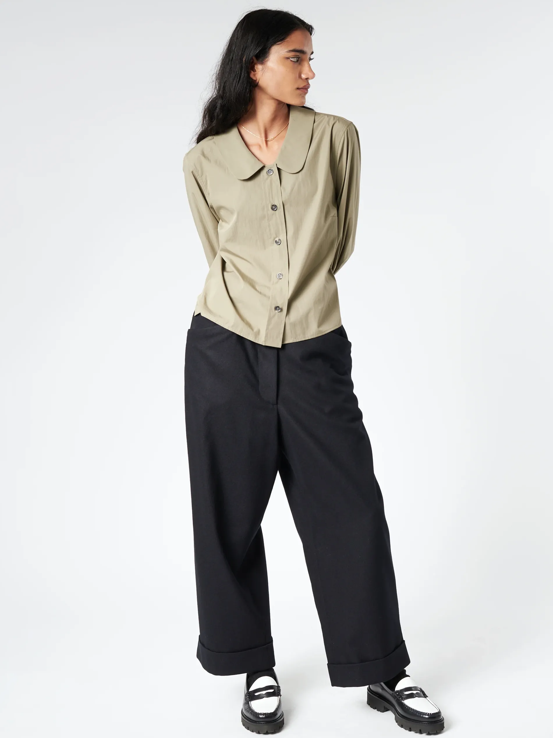 Margaret Howell - Round Collar Shirt in Sage
