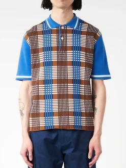 Marni - Checked Cotton Polo Shirt in Cigar