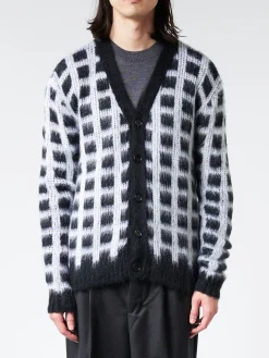 Marni - Checked Mohair Cardigan in Black
