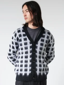 Marni - Checked Mohair Cardigan in Black