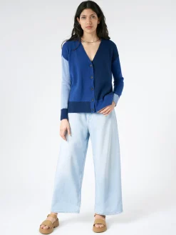 Marni - Colour-Block Cashmere Cardigan in Illusion Blue