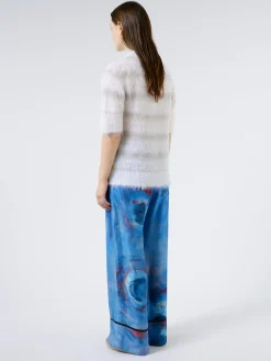 Marni - Mohair and Wool Striped Top in Natural White